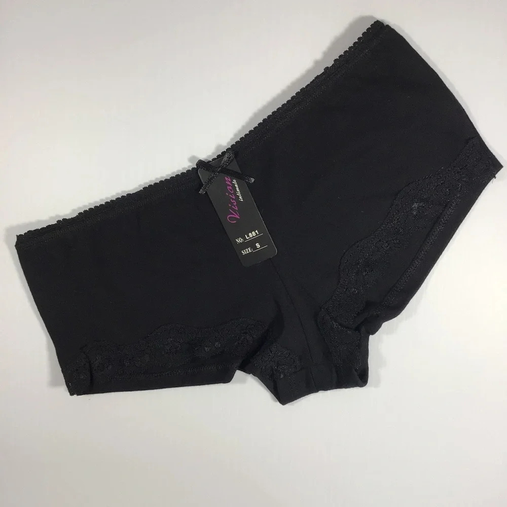 Vision Intimate Sexy Black Lace Panties Underwear - Size Small